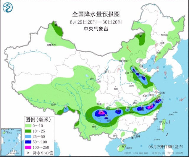 ▲圖為近30天全國降水實況圖。來源：中央氣象臺