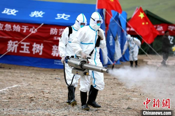 圖為進行現場消毒。青海省應急廳